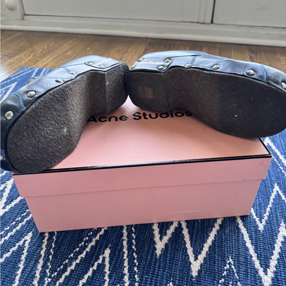 Acne Studios Black and Blue Mules - Picture 6 of 6